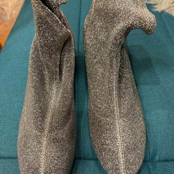 ZARA SLIVER MESH ANKLE BOOTS, Size 9 - Picture 1 of 7